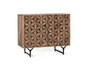 GINER Y COLOMER - Buffet 2 portes en bois de manguier et métal, sculpté à la main - Dimensions avec pattes 17cm - Fermeture magnétique